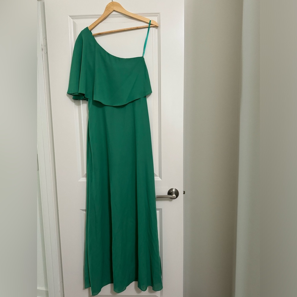 One Shoulder Dress in Green Size Small